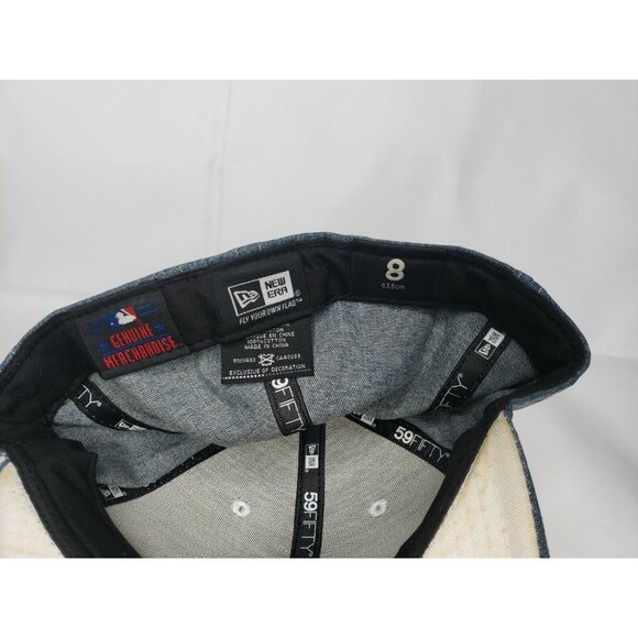 Genuine New Era 59Fifty Boston Red Sox Blue Denim B Hat – Fitted Cap with Wear - Picture 11 of 12